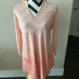 Boat House || peach and pink ombré hooded lightweight sweater